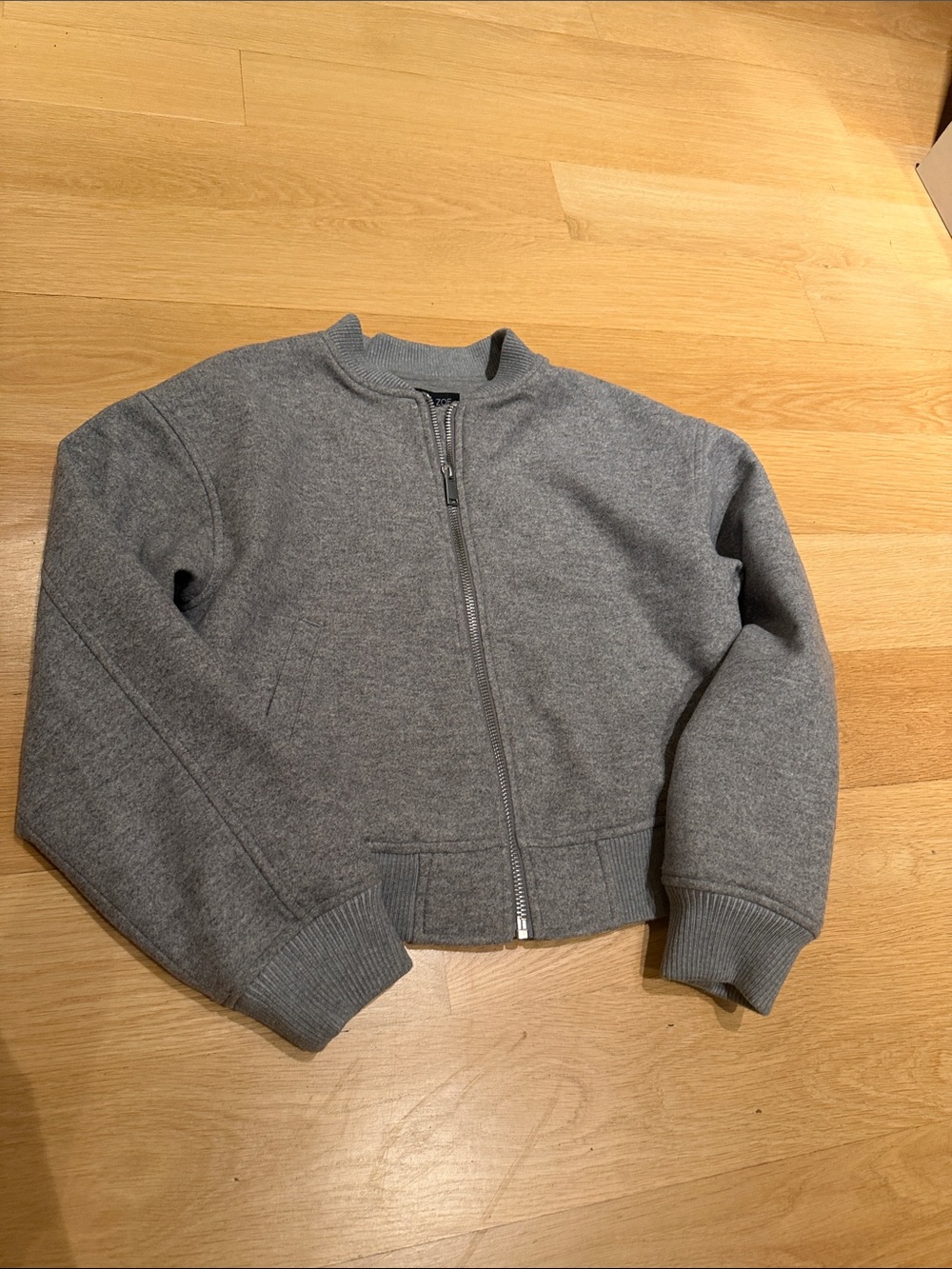 Women’s Wool Gray Zip Bomber Jacket
